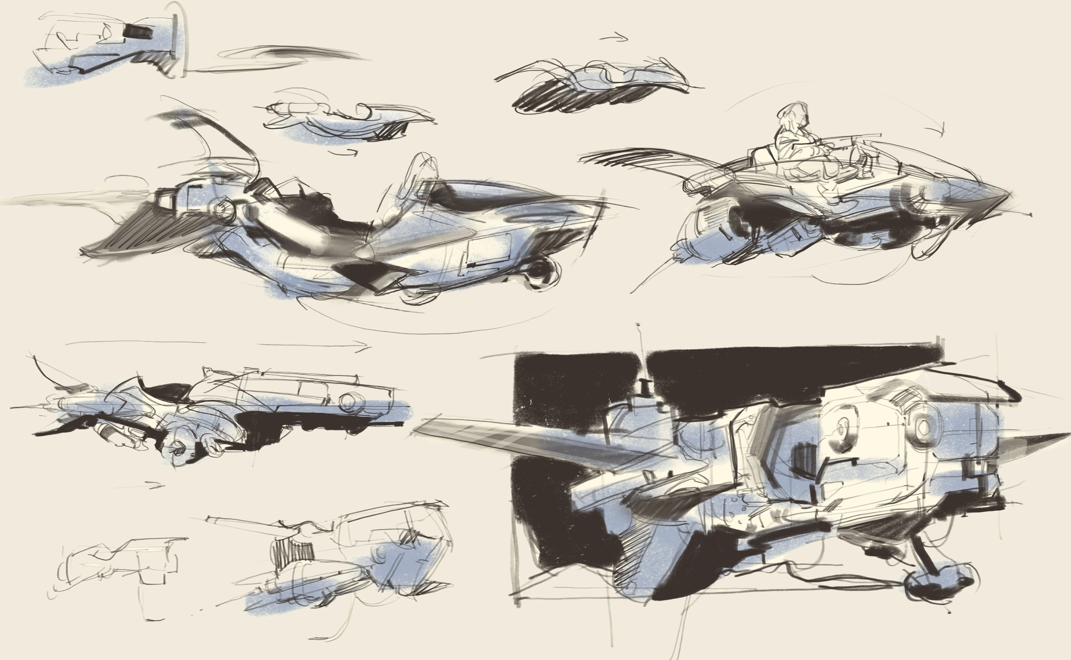 Hover direction · Comparing cabin silhouettes and the second operator’s position.