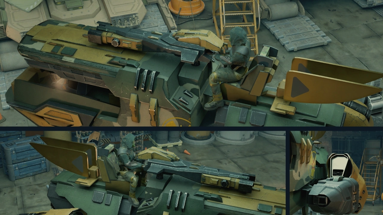 DustRunner and seated operator model · Shawn Wang. Hangar environment · Ckang2021 (Open3DLab).